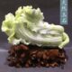 白绿色玉白菜摆件岫玉玉石新中式 饰酒柜办公室公司摆设礼物 家居装