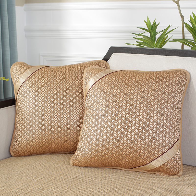 夏季冰藤凉席靠垫套 办公v室腰靠靠垫 夏天沙发凉席抱枕套不含芯