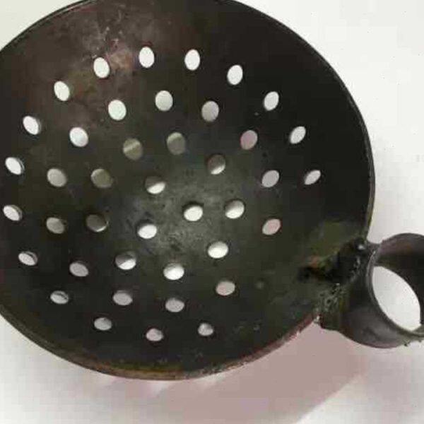 包邮下水道捞渣勺漏勺加厚钢板铁勺铁瓢清理化粪池淤泥掏粪勺长柄