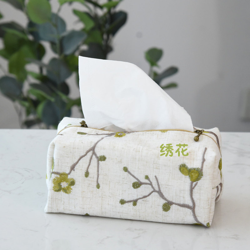 刺绣花小清新条j纹布艺纸巾盒 纸巾套抽纸盒文艺日式收纳纸巾包,收纳整理,纸巾盒,淘宝优惠券,粉丝福利购,淘宝优惠卷