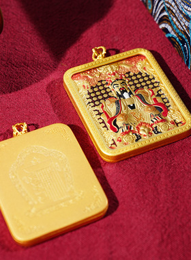 擦擦唐卡黄铜嘎乌盒项链金刚杵文