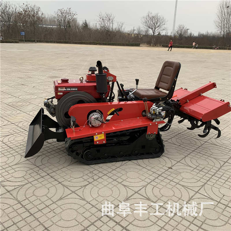 电启动履带式旋耕机机低矮型果园履带微耕机荒地坡地小型履带拖拉