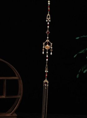 马面裙配饰禁步 莲华竹节国风腰间配饰 腰佩装饰挂饰流苏吊坠腰链