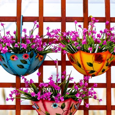 壁挂式铁艺免钉吊饰墙贴绿萝墙面花盆壁饰墙上挂件品挂饰装饰墙壁