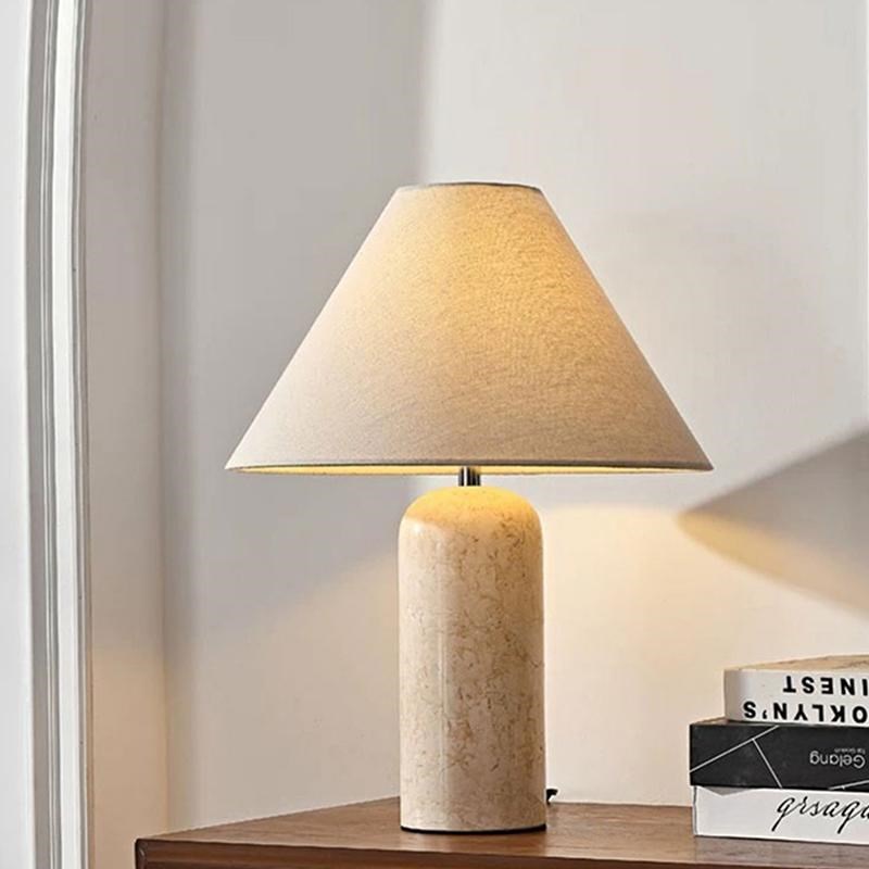 侘寂风日式卧室床头灯客q厅现代轻奢高级感沙发旁中式创意洞石台