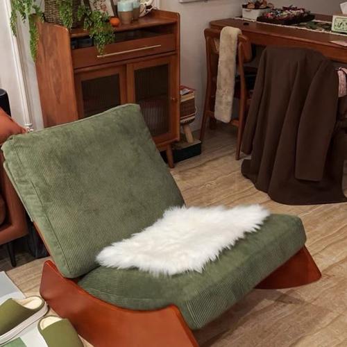 北欧风简约实木复古摇摇椅大人阳台家用休闲懒人沙发客厅单人躺椅