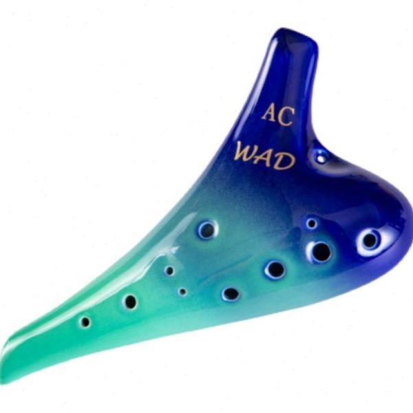 台湾WAD12孔中音C调小指孔陶笛 儿童款烈日红翠竹绿酒红深海蓝