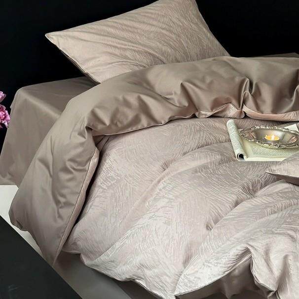 高级感~100S高支提花全棉四件套简约轻奢贡缎长绒棉纯棉床上用品