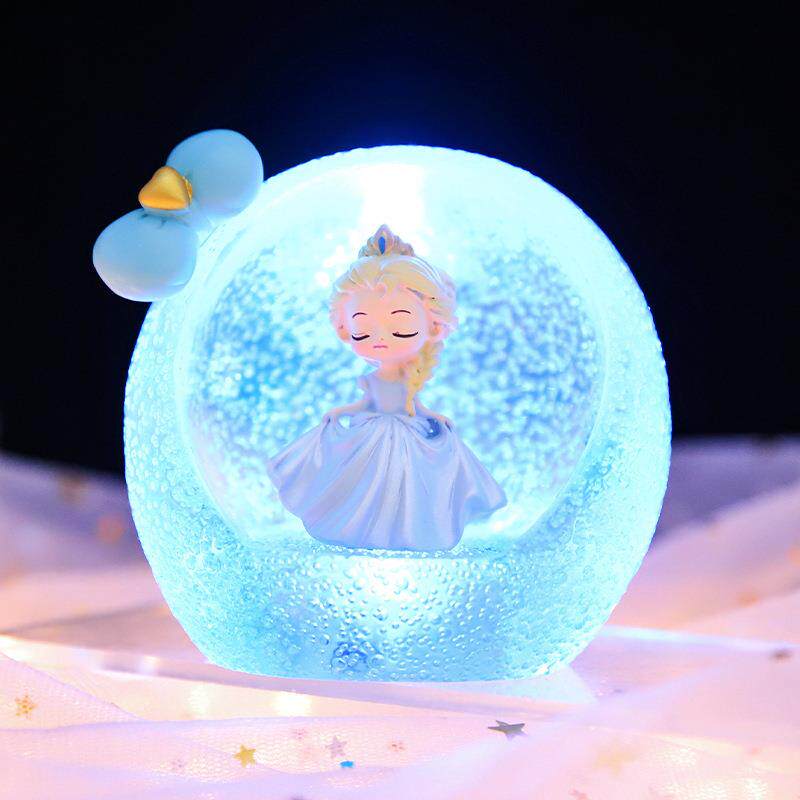 水晶梦幻童话小雪公主星星灯少女心萌系桌面装饰品摆件照明小夜灯