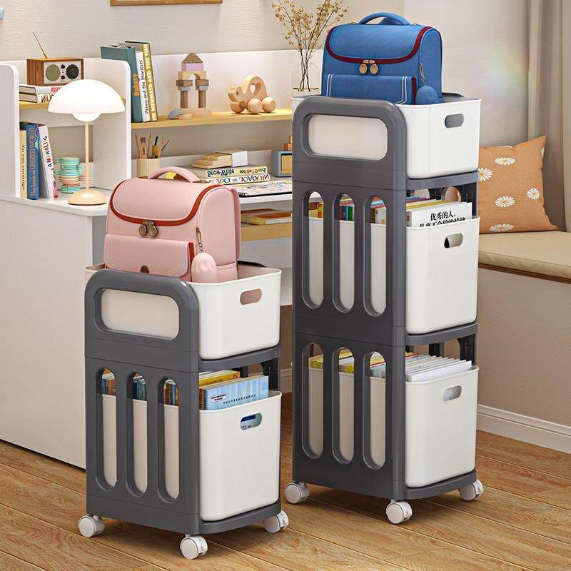 书包置物架可移动小推车家用多层桌下书本收纳桌边收纳架书架,电子元器件市场,其它元器件,淘宝优惠券,粉丝福利购,淘宝优惠卷