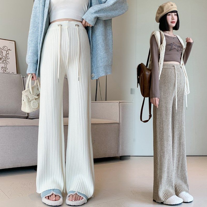 孕妇裤子秋季外穿坑条条纹休闲裤宽松大码阔腿裤秋冬简约怀孕长裤,孕妇装/孕产妇用品/营养,孕妇休闲裤,淘宝优惠券,粉丝福利购,淘宝优惠卷