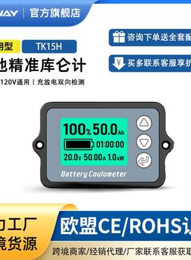 TK15库仑计电动车电动机车三轮车电量显示器表电池容量检测仪库伦