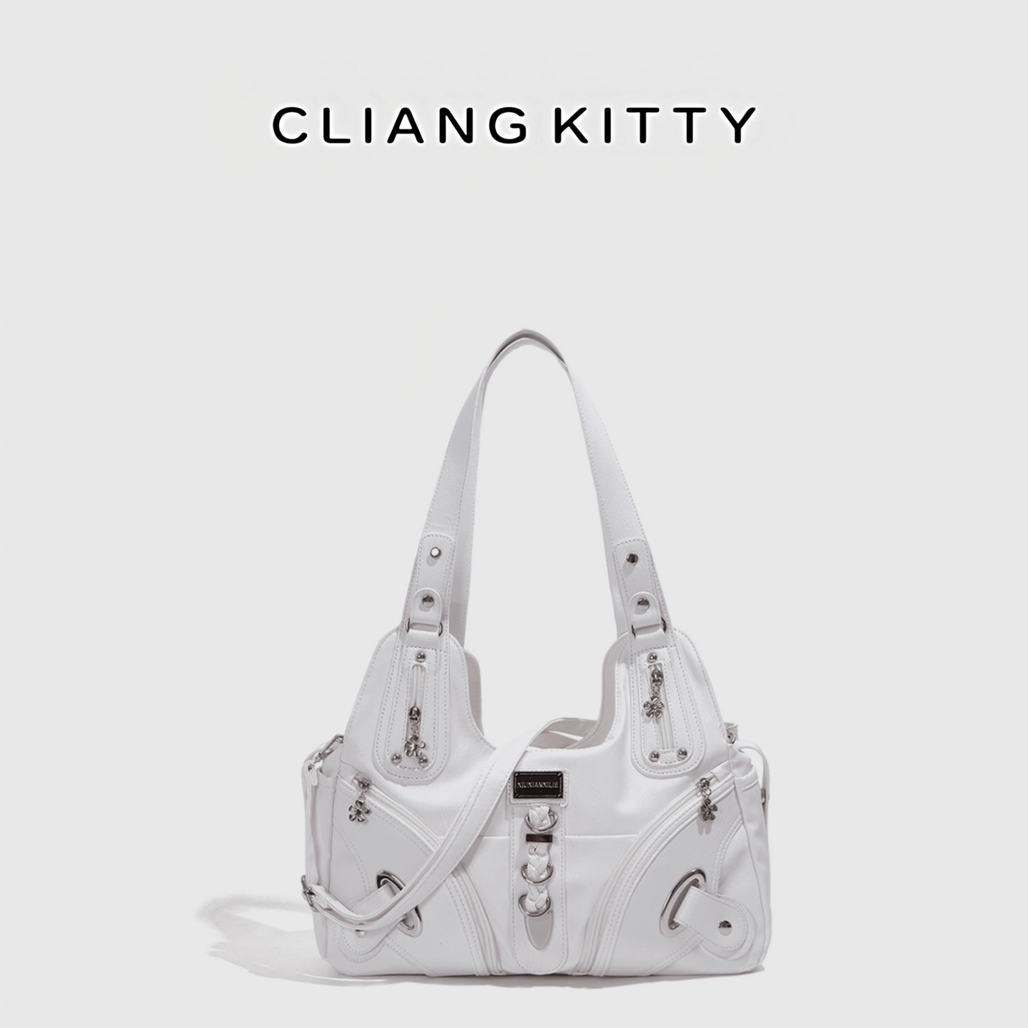 CLIANG KITTY机车包女2025新款大容量单肩斜挎包高级感时尚腋下包