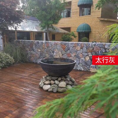 天然乱形石片广场公园不规则地铺室外毛石墙砖庭院防滑地砖碎拼石