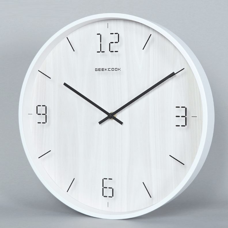 14英寸现代简约挂钟家用静音客厅钟表圆形创意卧室石英钟北欧壁钟