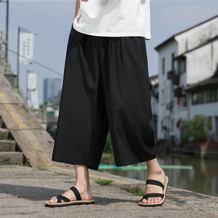 短裤 特宽粗腿胖人大码 加肥加大国潮 男阔腿裤 中国风轻薄凉感八分裤