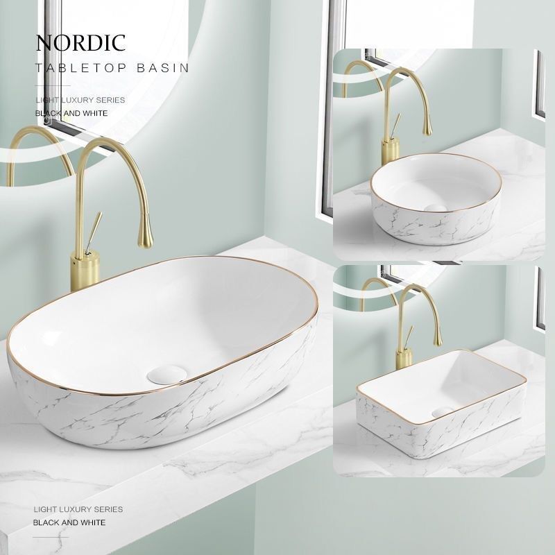 小尺寸简约台上盆卫生间陶瓷洗脸盆阳台大理石纹洗手盆洗漱池单盆,家装主材,台上盆,淘宝优惠券,粉丝福利购,淘宝优惠卷