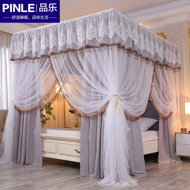 床帘蚊帐一体式1.5m/1.8m床遮光落地公主床幔家用卧室幔纱带支架,床上用品,蚊帐,淘宝优惠券,粉丝福利购,淘宝优惠卷