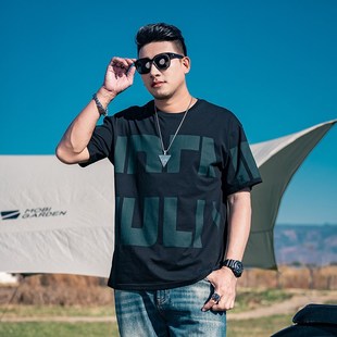 休闲圆领半袖 240斤6X肥仔男装 加肥加大码 T恤男宽松版 体恤 胖子短袖