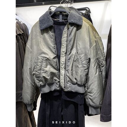 柜699!秋冬款男装宽松可拆毛领夹克5854403做旧棉服外套5854/403