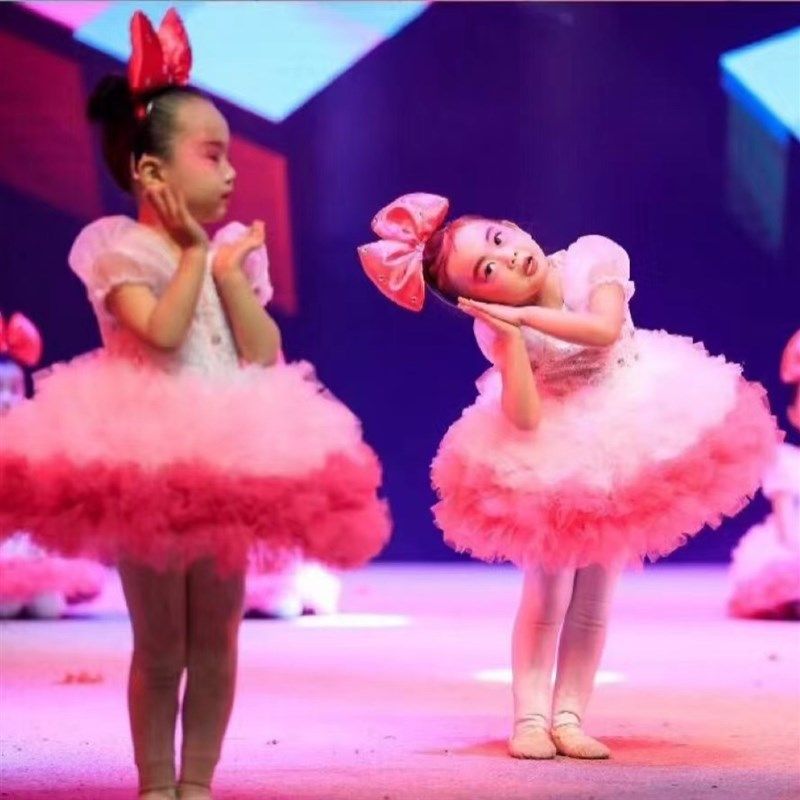 儿童蓬蓬裙演出服六一儿童节幼儿园纱裙表演服女童蛋糕裙舞蹈新款