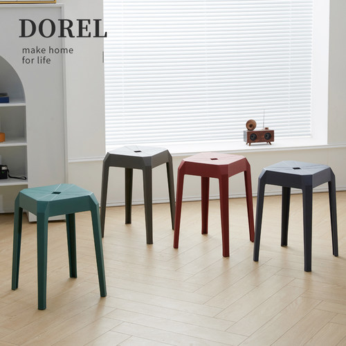 塑料凳子加厚成人家用客厅餐桌高板凳现代简约北欧创意方凳餐厅椅