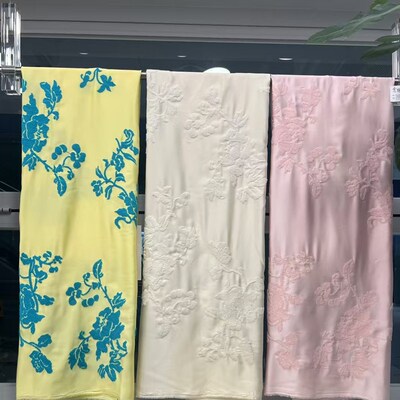 彷醋酸底漳绒绣面料 连衣裙旗袍古风外套马甲高端定制服装布料