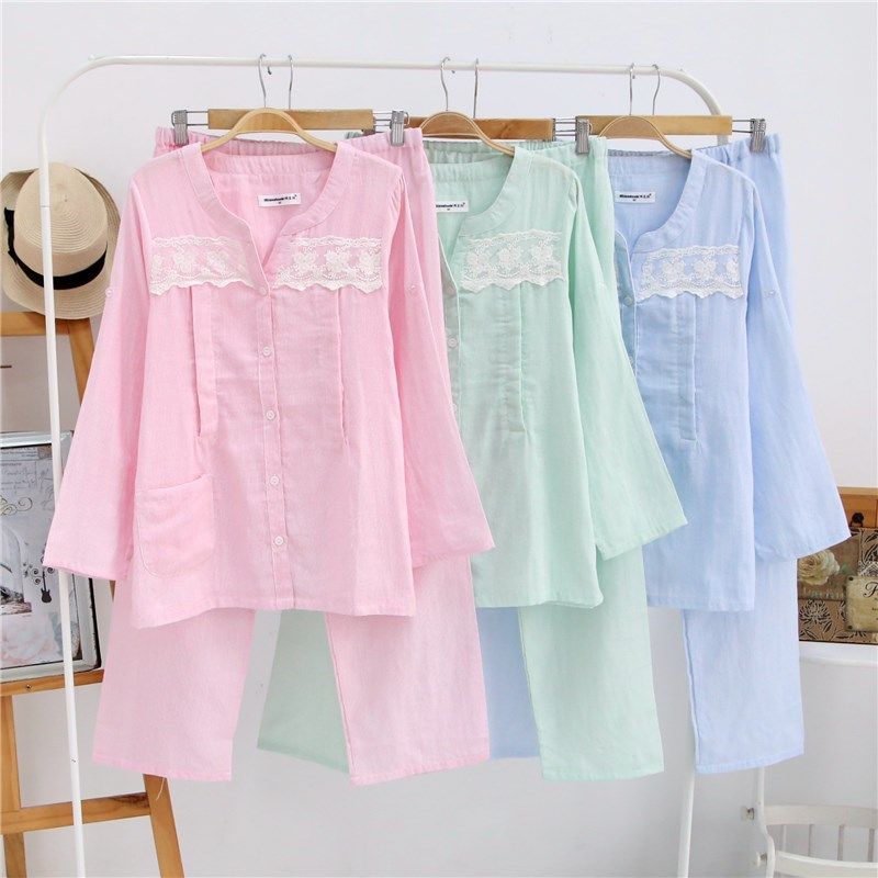 双层纯棉纱布月子服 春夏季产后孕妇睡衣 长袖薄款哺乳服,孕妇装/孕产妇用品/营养,家居服套装,淘宝优惠券,粉丝福利购,淘宝优惠卷