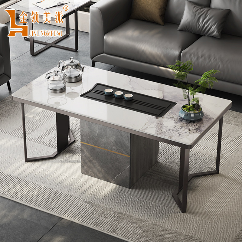 轻奢岩板茶桌椅组合意式现代简约办公室家用一体客厅阳台泡茶几台,住宅家具,家用茶台/茶桌,淘宝优惠券,粉丝福利购,淘宝优惠卷