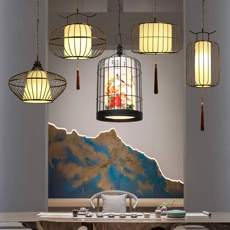新中式鸟笼吊灯复古走廊饭厅饭店茶楼火锅店仿古灯笼创意铁艺酒店,家装灯饰光源,酒店/宴会厅/餐饮吊灯,淘宝优惠券,粉丝福利购,淘宝优惠卷