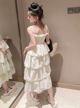 儿童裙子夏季女童蛋糕裙夏装女孩云南旅游穿搭海边度假吊带连衣裙