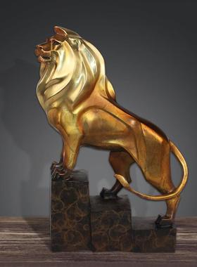 铜狮摆件黄铜狮子摆件铜工艺品办公家居桌面饰品开业礼品创意礼品