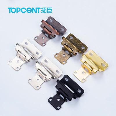 亚马逊hinges1/2寸半盖式自关美式铰链厨柜半隐藏盖板式美式合页