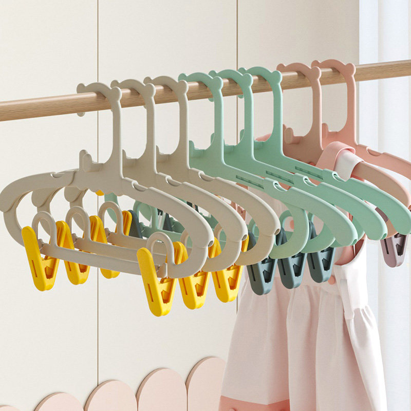 儿童衣架婴儿宝宝可伸缩晾晒衣撑小孩新生儿幼儿家用衣架带裤夹子,收纳整理,塑料衣架,淘宝优惠券,粉丝福利购,淘宝优惠卷