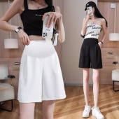 夏款 西装 夏装 夏季 宽松阔腿中裤 外穿2024新款 休闲百搭短裤 孕妇裤 裤