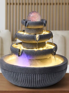 风生水起现代流水摆件循环水小型喷泉凤水球办公室八方来财风水轮