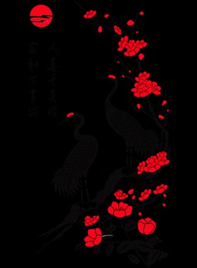 鹤水晶3d立体墙贴画贴纸房间卧室客厅背景墙喜庆新年墙壁面装饰品