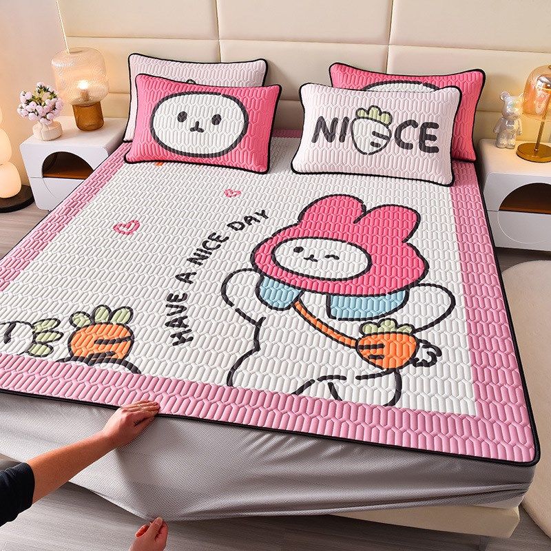 夏季冰丝乳胶凉席床笠款三件套2025夏天新款母婴a类可机软席子,床上用品,乳胶席,淘宝优惠券,粉丝福利购,淘宝优惠卷