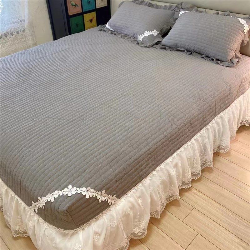 韩式床盖蕾丝床裙少女心纯棉夹棉床单全包防滑床罩床垫保护罩1.8m,床上用品,床盖,淘宝优惠券,粉丝福利购,淘宝优惠卷