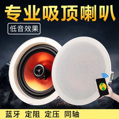 吸顶喇叭 音质好带低音带功放定阻同轴天花吸顶音箱 蓝牙吸顶喇叭