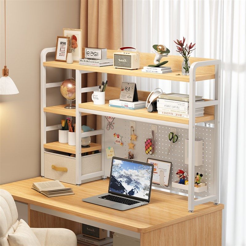 家用桌面收纳置物架办公桌书桌多层铁艺桌上学生电脑桌洞洞板书架,收纳整理,书桌收纳置物架,淘宝优惠券,粉丝福利购,淘宝优惠卷