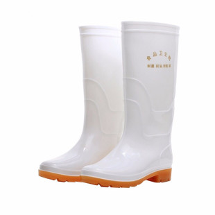 靴耐酸碱油胶鞋 白色食品雨鞋 男女中高筒加绒卫生雨靴防滑劳保水鞋