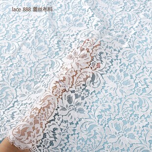 高定法式定位花边面料婚纱礼服裙布料桌布1.5米宽不勾丝不起皱