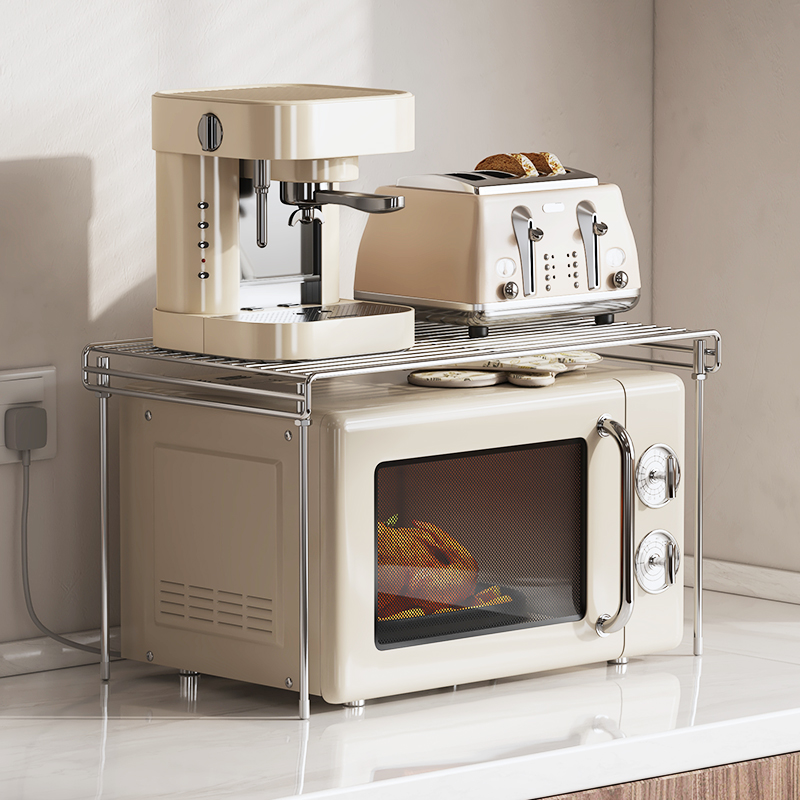 304不锈钢微波炉架子厨房置物z架台面烤箱收纳架储物架橱柜分层架