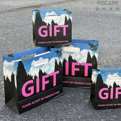 美式复古礼品袋加厚纸袋大号鞋盒手提袋方形生日礼物高颜值包装袋