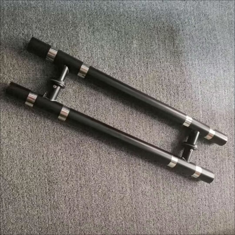 有框玻璃门把手铝合金玻璃门拉手不锈钢大门把手木门把手黑色拉丝
