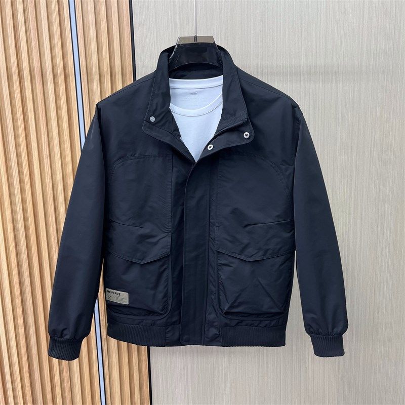 春秋款立领夹克男士工装二棉上衣新款潮流修身纯色百搭工装风外套,男装,夹克,淘宝优惠券,粉丝福利购,淘宝优惠卷