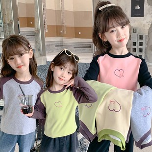 2024春装 春季 新款 纯棉女孩洋气t恤衫 上衣 儿童打底衫 女童T恤长袖