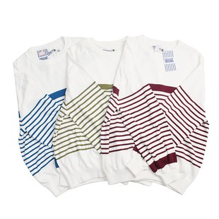 潮 清新学院风 秋冬休闲宽松男女套头衫 复古条纹针织毛衣 579 日式