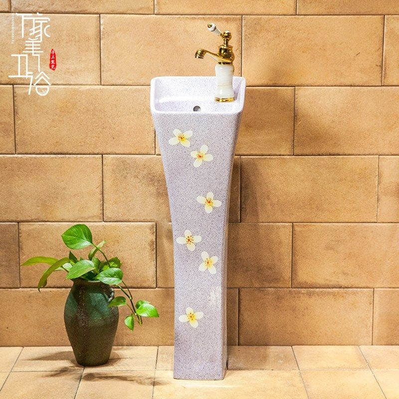 洗手台盆一体小号阳台陶瓷立柱式洗脸盆卫生间柱盆立式落地式家用,家装主材,立柱盆,淘宝优惠券,粉丝福利购,淘宝优惠卷